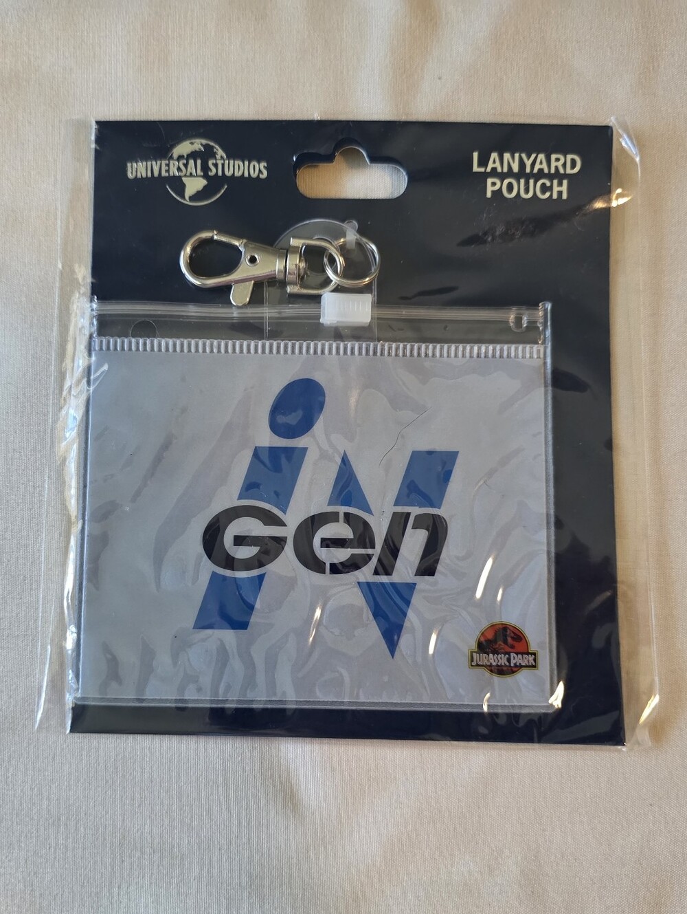Universal Clear Lanyard Pouch with Blue Accent